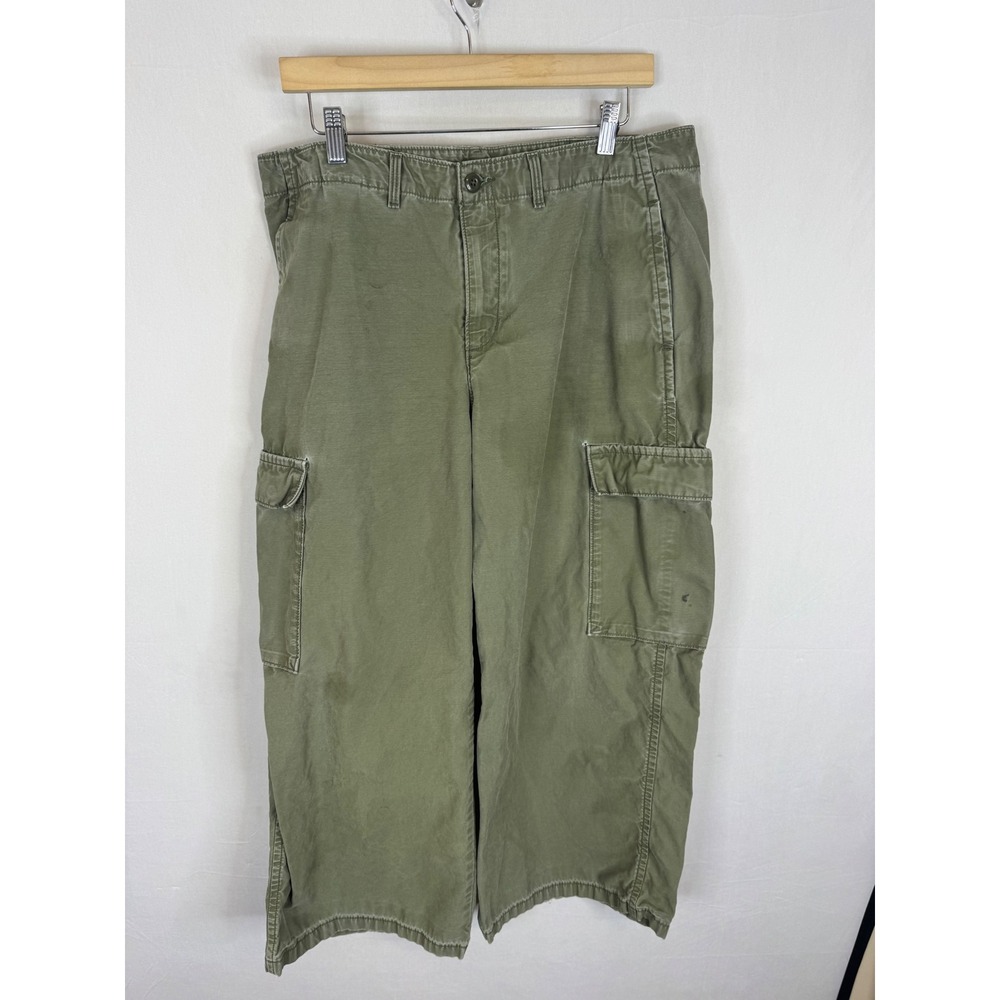 Levis Premium Mens Cargo Pants Olive Green Straight Leg W32 L28 A6077-0004